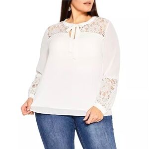 CITY CHIC PLUS SIZE LACE TOP